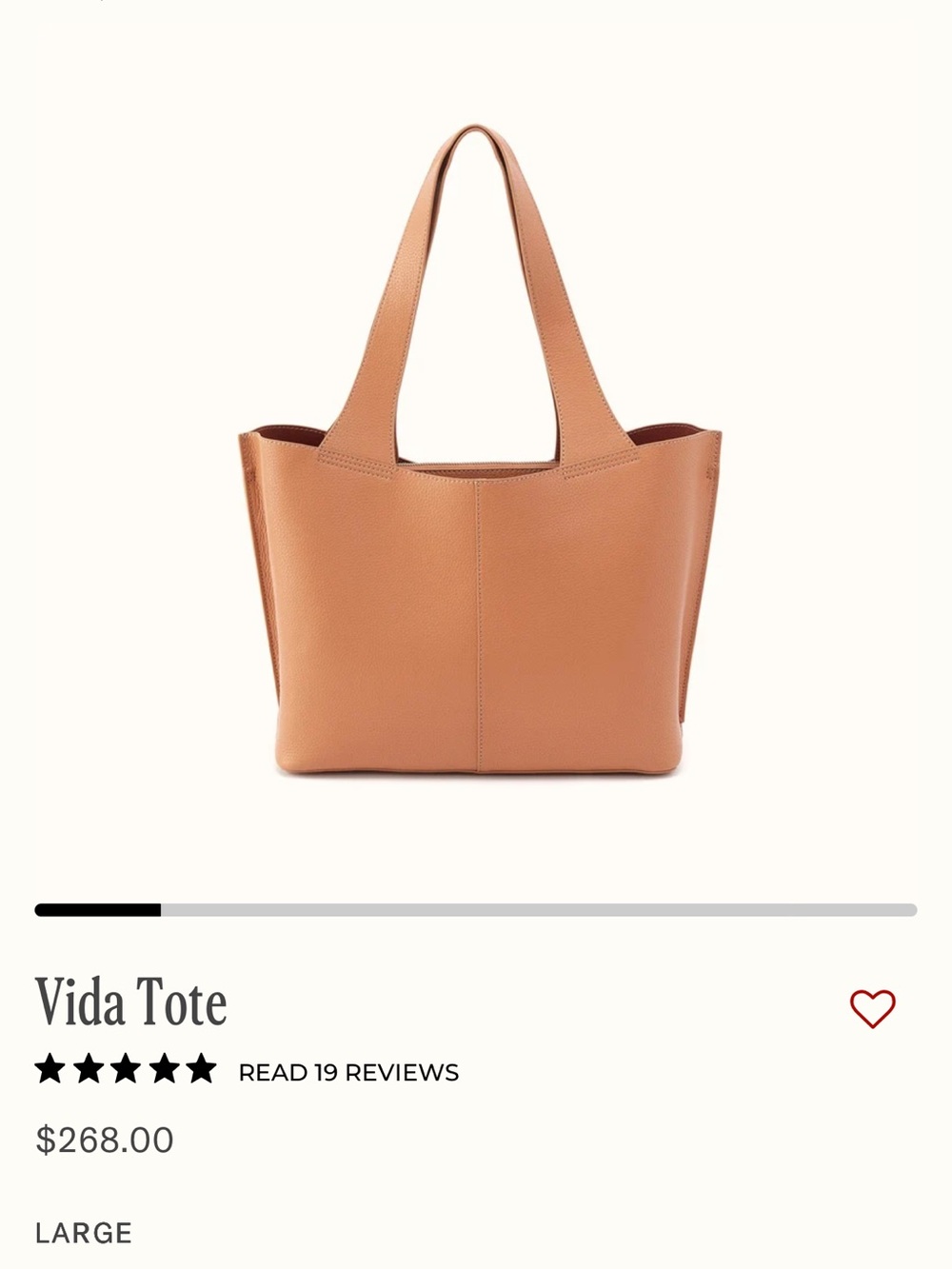 HOBO Pebbled Leather Tan-Cognac Vida  Tote - Picture 9 of 11